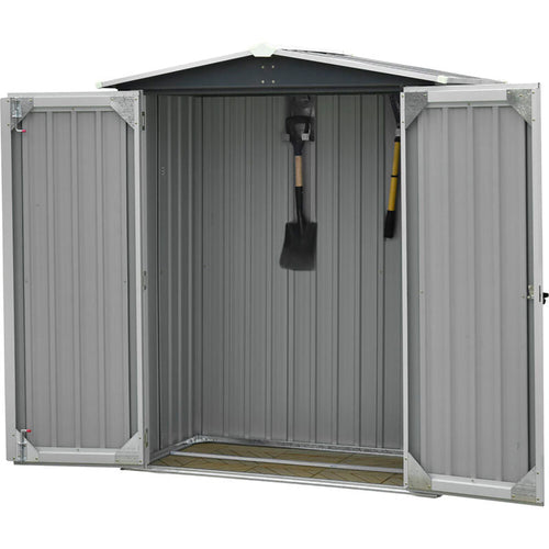 Hanover Large Outdoor Backyard Metal Storage Cabin House Shed 70"