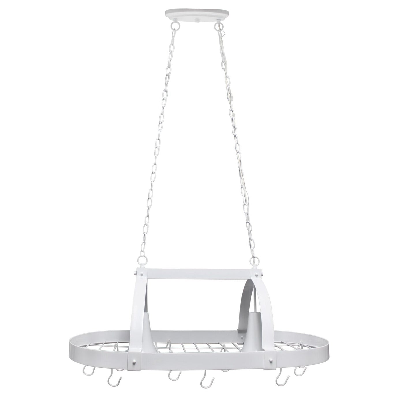 Lighted Ceiling Hanging Pot And Pan Organizer Kitchen Rack