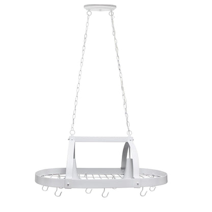Lighted Ceiling Hanging Pot And Pan Organizer Kitchen Rack